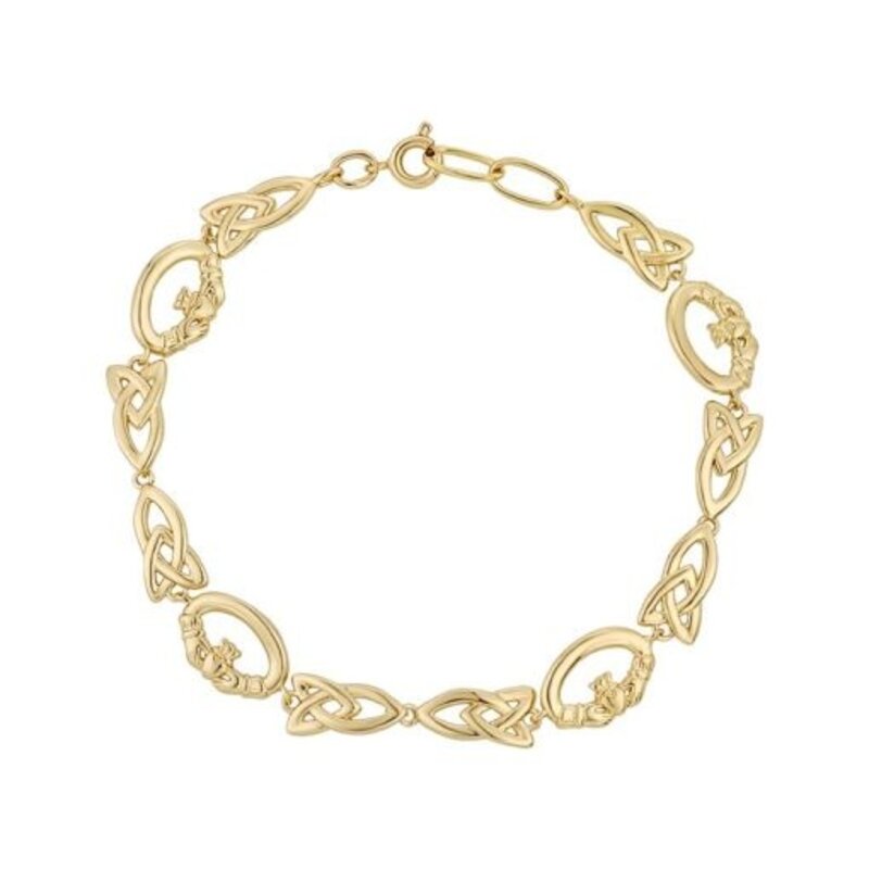 Solvar Claddagh & Trinity Bracelet (Gold Plated)