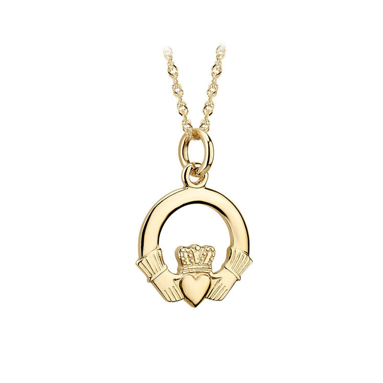 Solvar 10k Gold Claddagh Necklace Small
