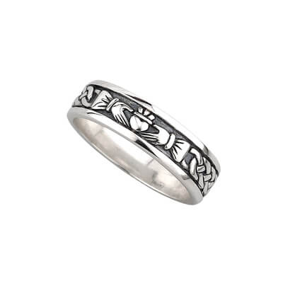 Solvar Sterling Silver  Ladies Oxidized Claddagh Ring