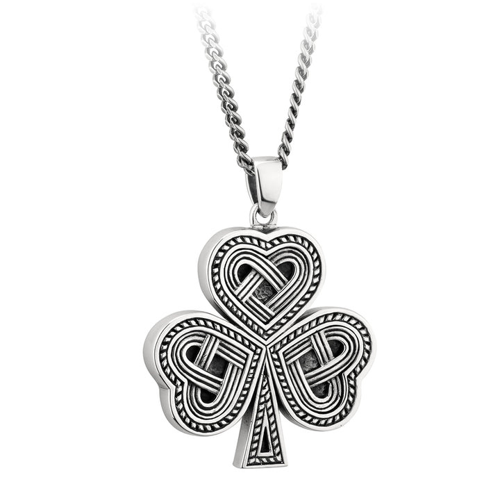 Solvar Sterling Silver Oxidized Celtic Shamrock Necklace