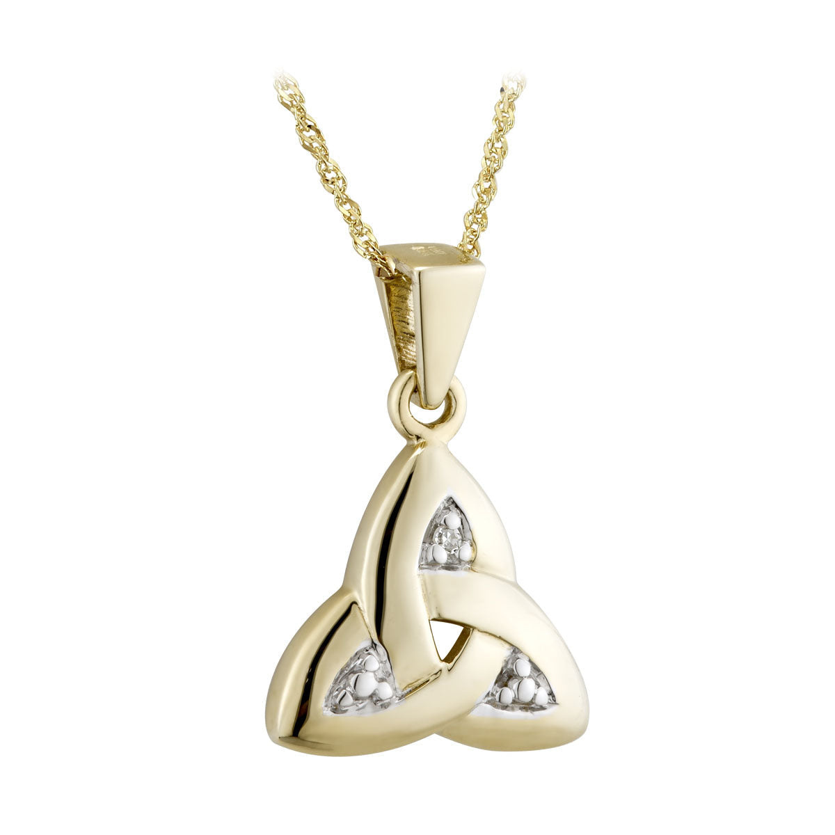 Solvar 14k Gold Trinity + Diamond Necklace