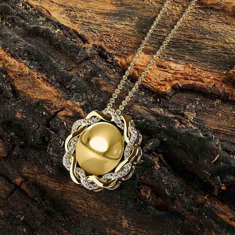 Shanore 14kt Gold Vermeil Lab White Sapphire Celtic Necklace