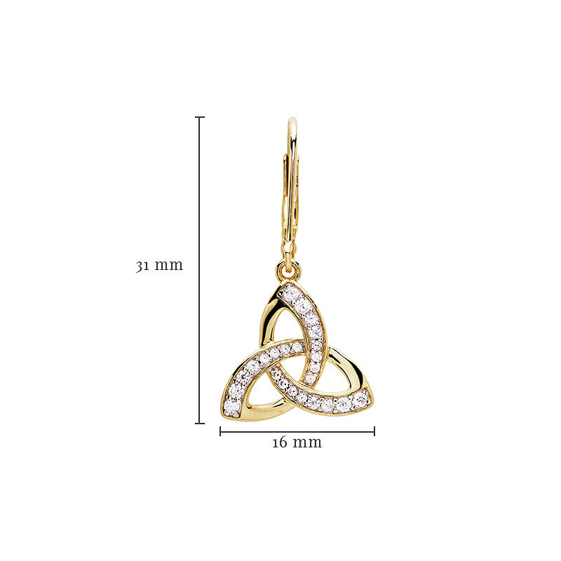 Shanore 14KT Gold Vermeil CZ Trinity Drop Earrings