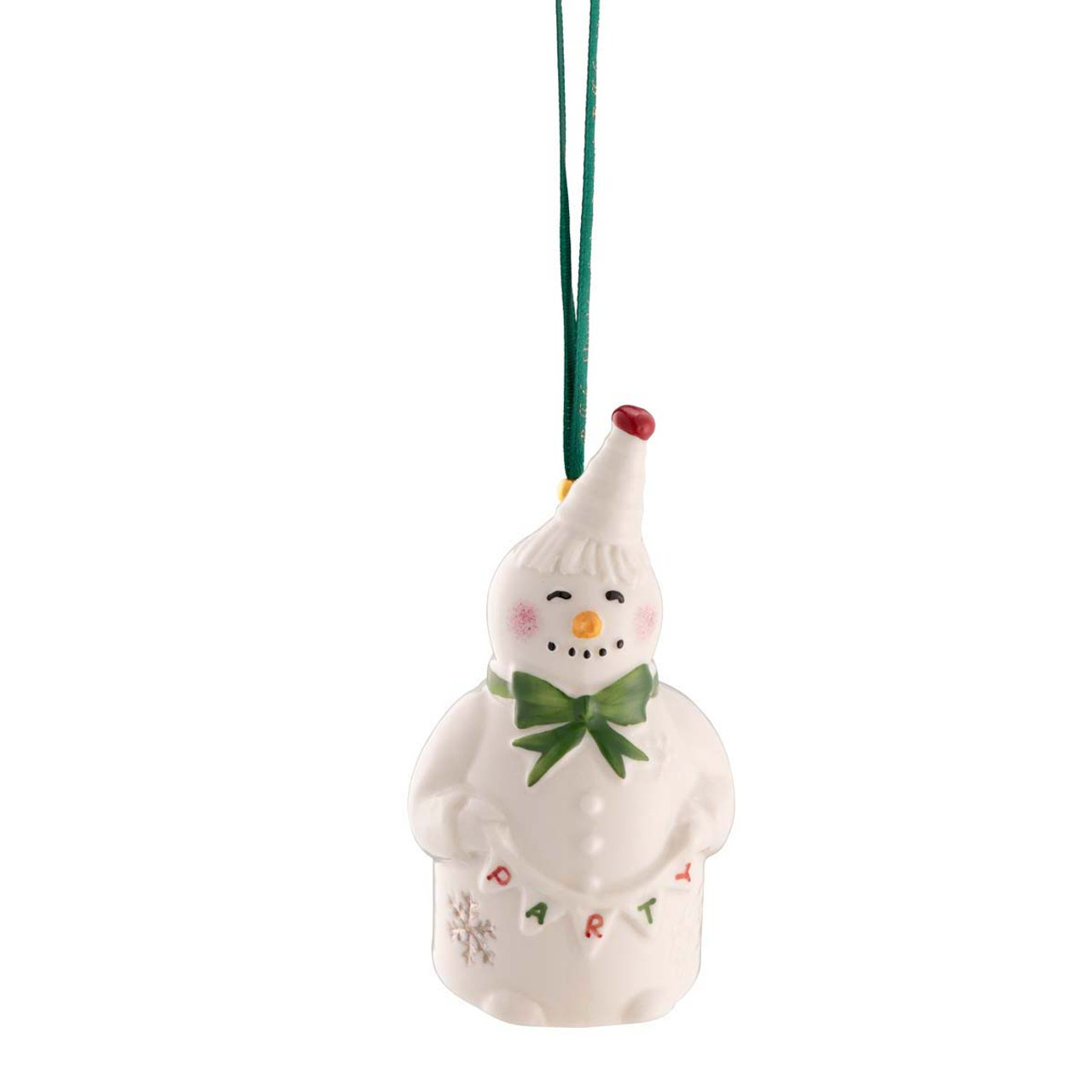 Belleek Party Snowman Ornament