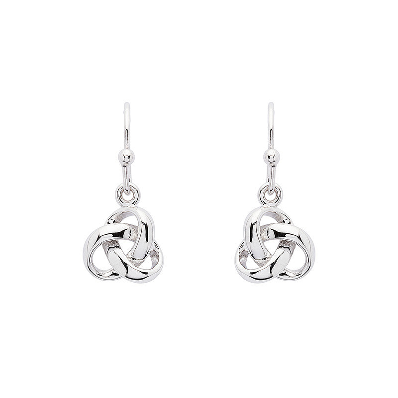 Shanore Sterling Silver Trinity Round Knot Drop Earrings