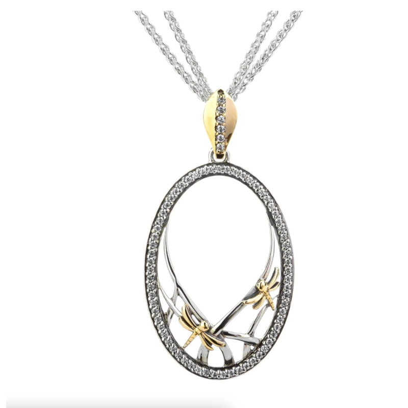 Keith Jack Sterling Silver + 10k Gold Dragonfly Gateway Necklace