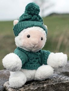 Aran Woollen Mills Small Sheep with Aran Jumper - White/Green