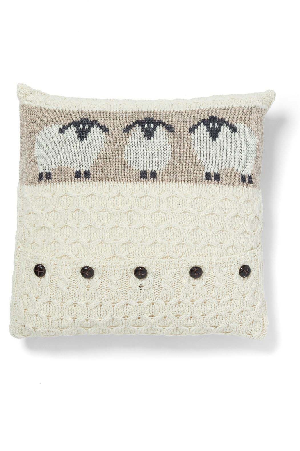 Aran Woollen Mills Sheep Merino Wool Throw Pillow