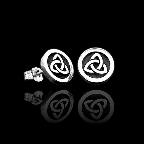 Arnua Sterling Silver Trinity Knot Stud Earrings