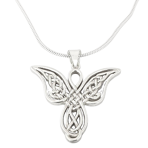 Arnua Sterling Silver Celtic Knot Angel Necklace