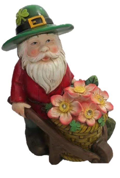 Bridgets of Erin Solar Leprechaun with Flower Cart