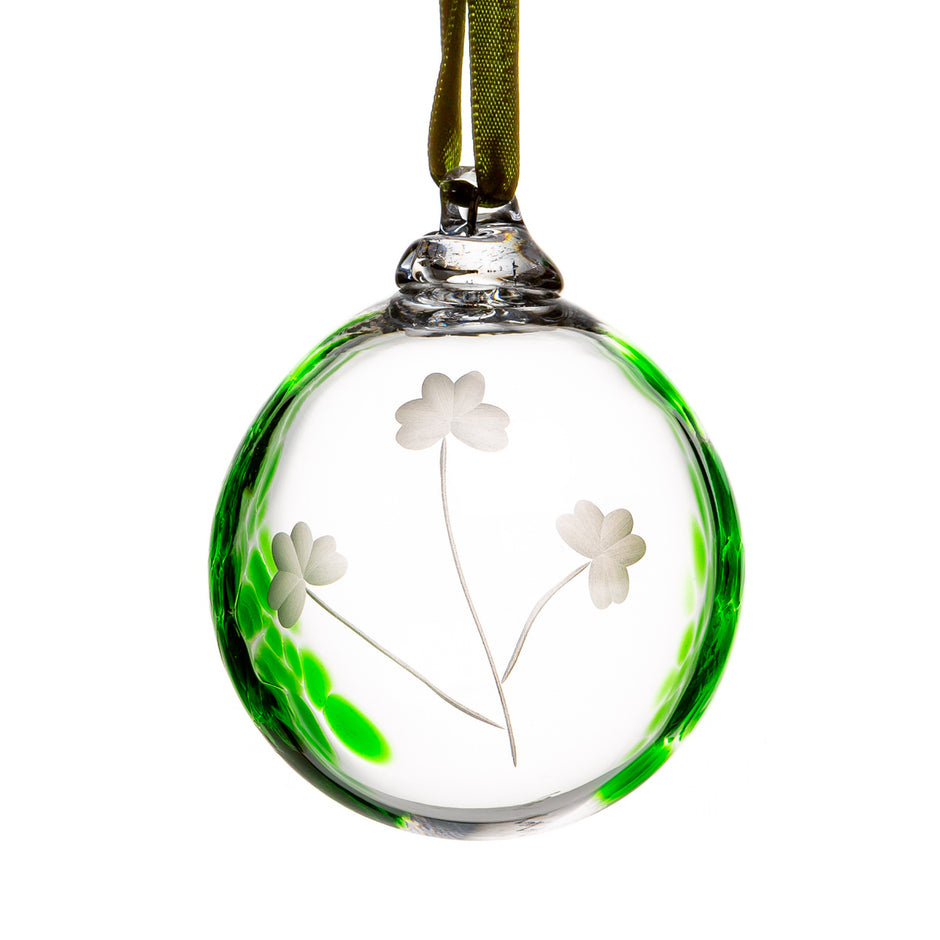 Irish Handmade Glass Company Irish Shamrock Bauble