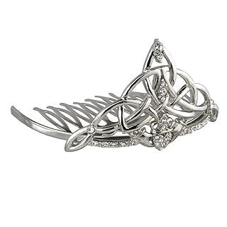 Solvar Crystal Encrusted Claddagh Comb / Tiara