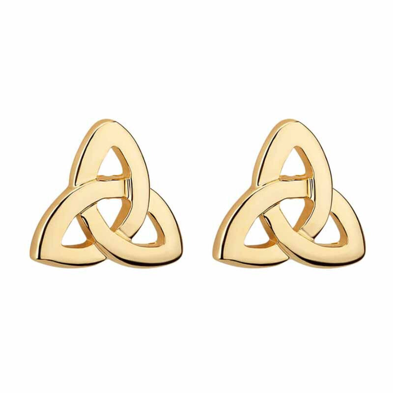Solvar 18ct Gold Plated Trinity Stud Earrings