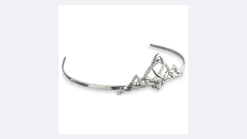Solvar Rhodium Crystal Encrusted Claddagh Tiara