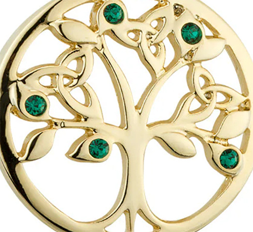 Solvar Tree of Life Drop Earrings (Gold Plated Rhodium)