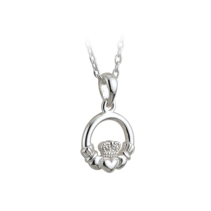Solvar Sterling Silver Extra Small Claddagh Necklace