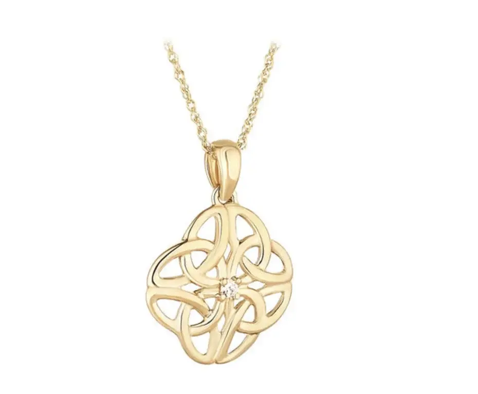 Solvar 10k Gold Celtic Knot Necklace