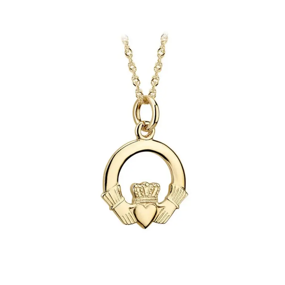 Solvar 10k Gold Claddagh Necklace Small