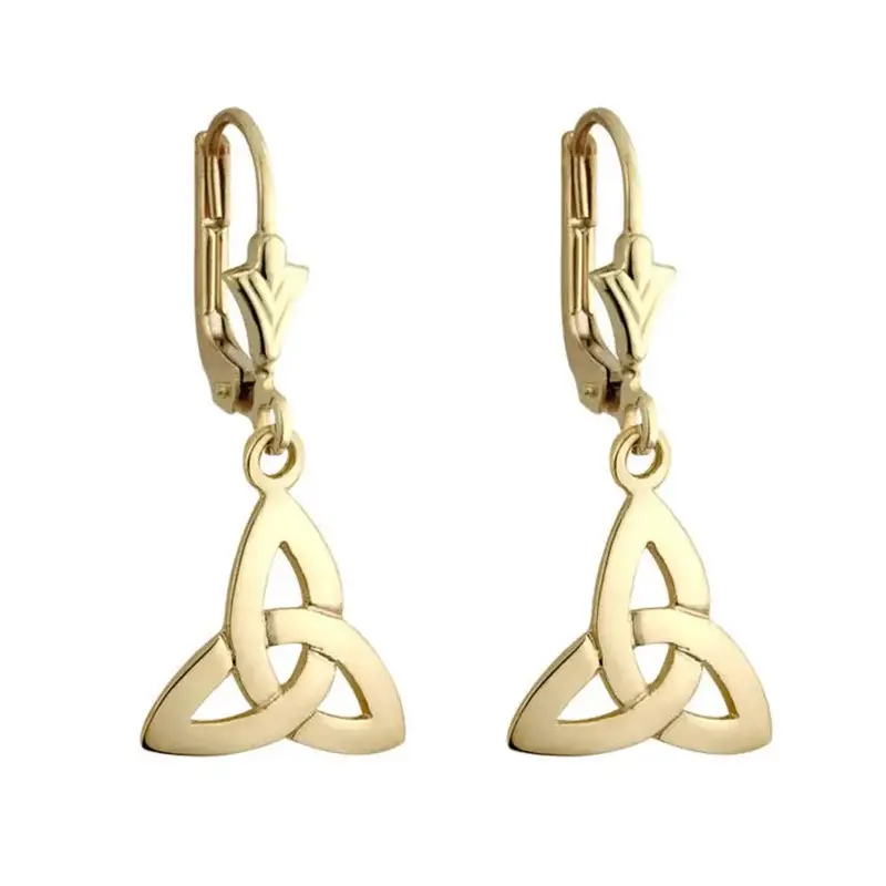 Solvar 9k Gold Trinity Drop Earrings