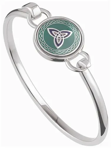 Solvar Book of Kells Rhodium Bangle Bracelet - Trinity Knot