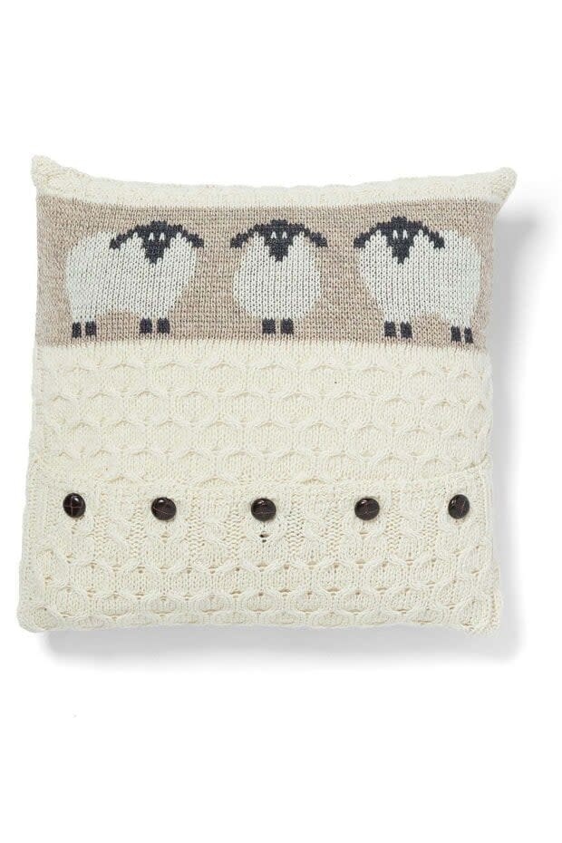 Aran Woollen Mills Sheep Merino Wool Throw Pillow