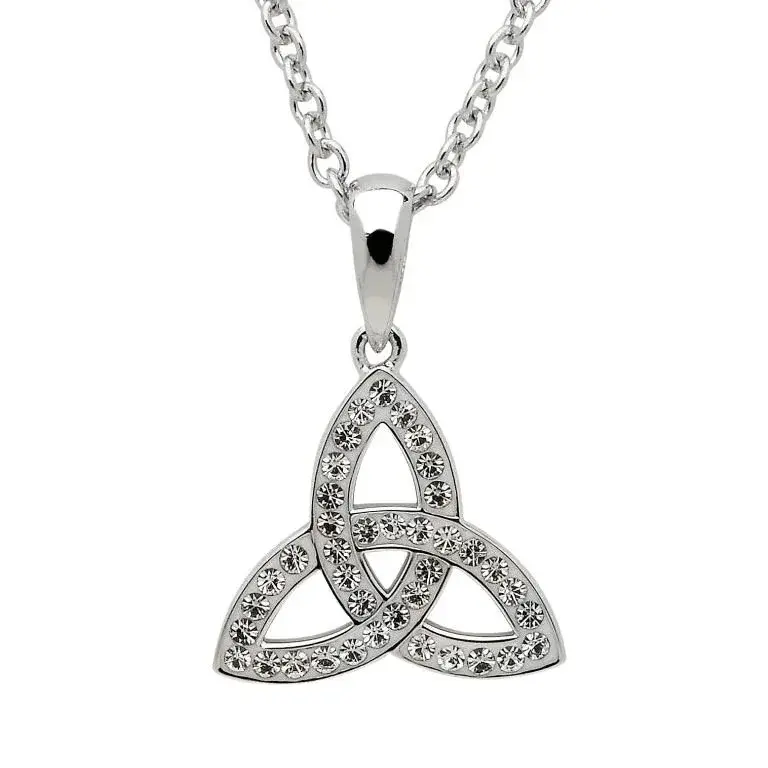 Shanore Sterling Silver Swarovski Small Trinity Necklace
