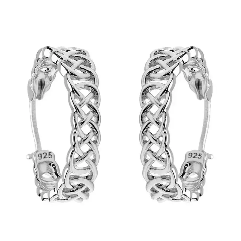Shanore Sterling Silver Celtic Hoops (Large)