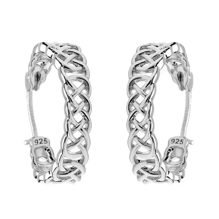 Shanore Sterling Silver Celtic Hoops (Large)