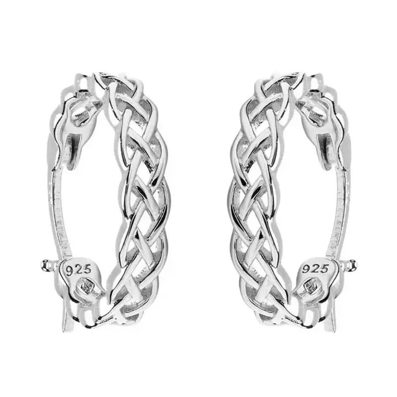 Shanore Sterling Silver Celtic Hoops (Medium)