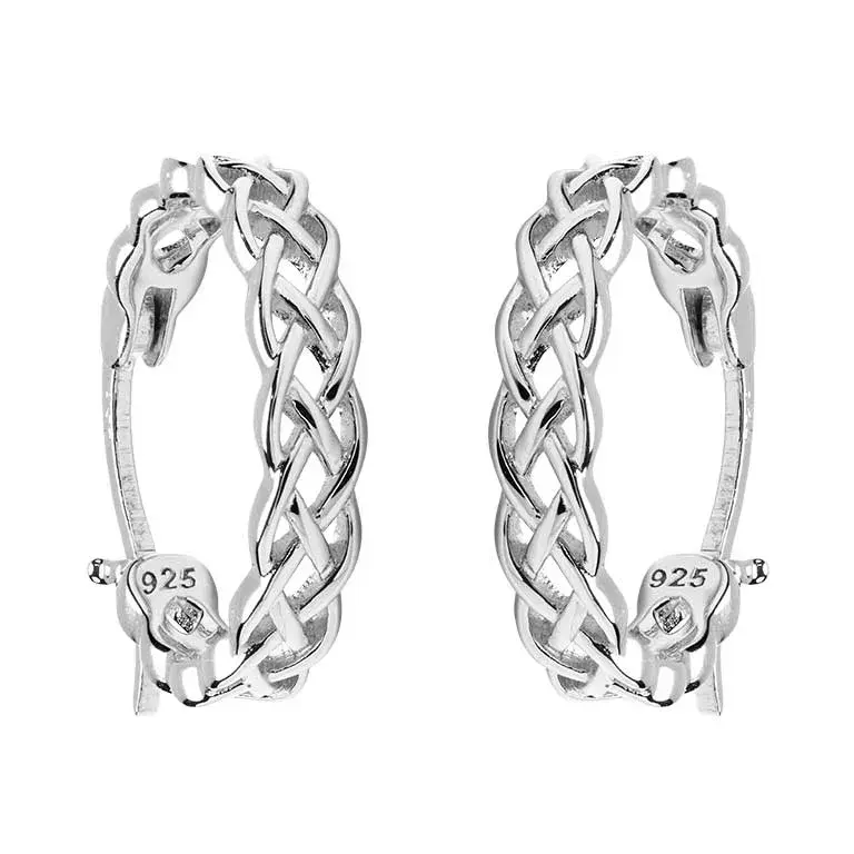 Shanore Sterling Silver Celtic Hoops (Medium)