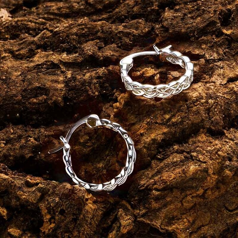 Shanore Sterling Silver Celtic Hoops (Medium)
