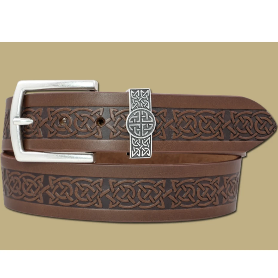 Lee River Asgard Knot Brown Leather Belt