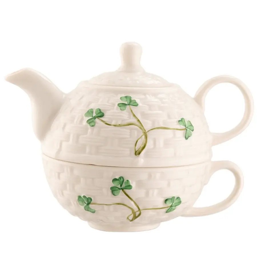 Belleek Shamrock Tea for One Set