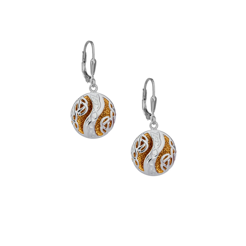 Keith Jack Sterling Silver and 22k Gilded Faerie Pool Earrings