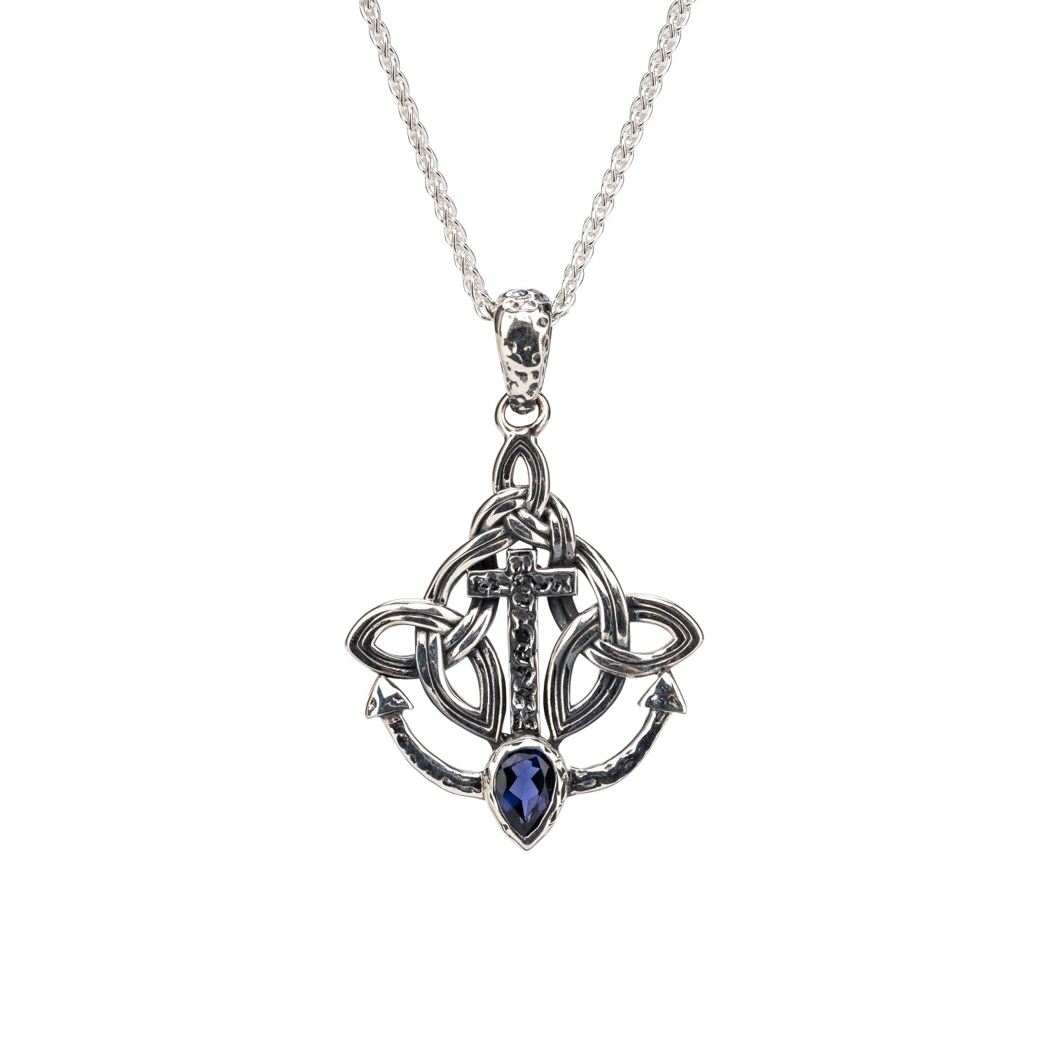 Keith Jack Sterling Silver Rocks and Rivers Anchor Necklace