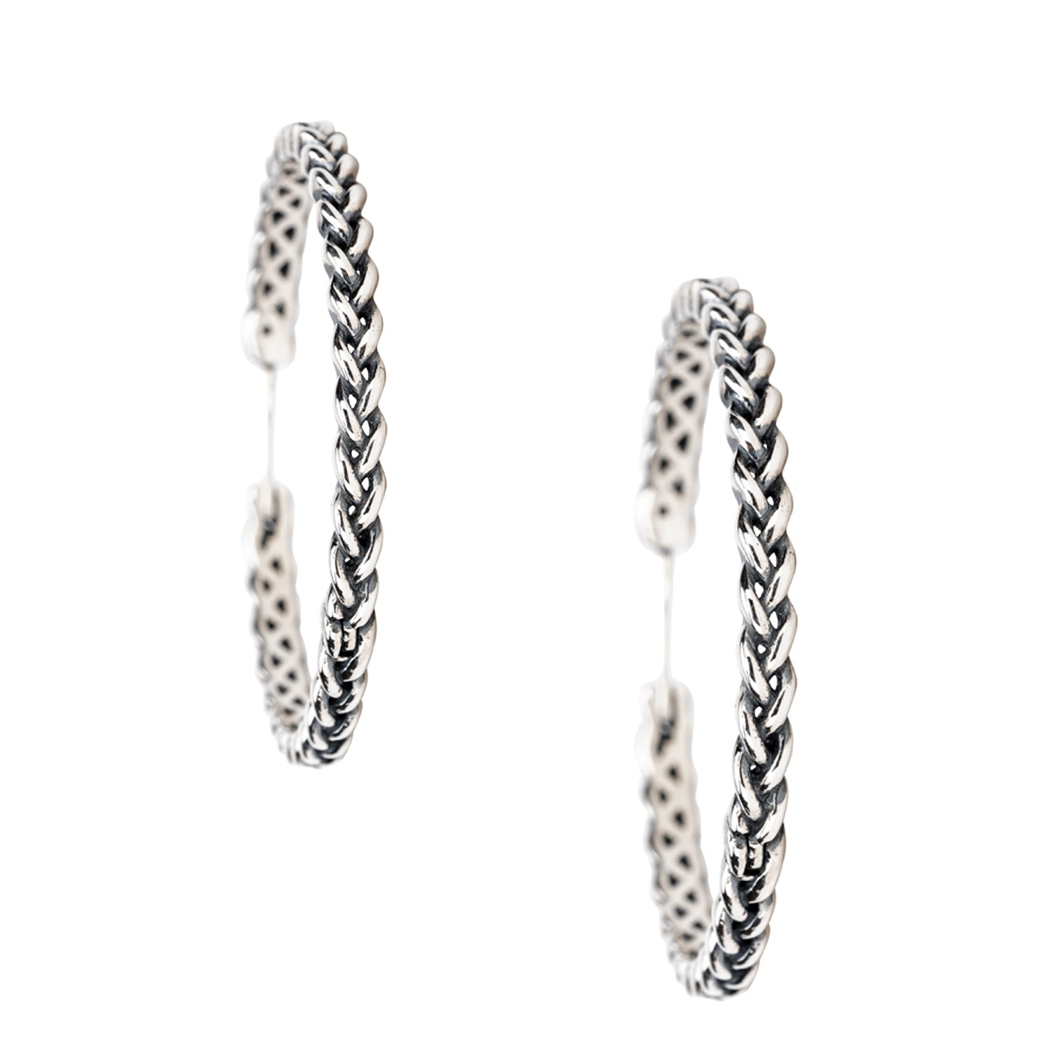 Keith Jack Sterling Silver Eclipse Earrings (Lg)