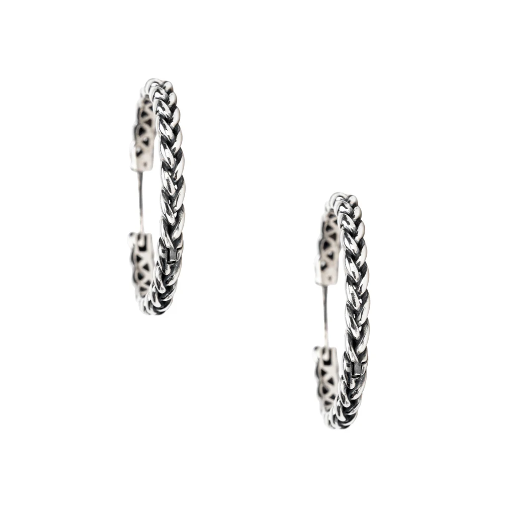 Keith Jack Sterling Silver Eclipse Earrings (Med)