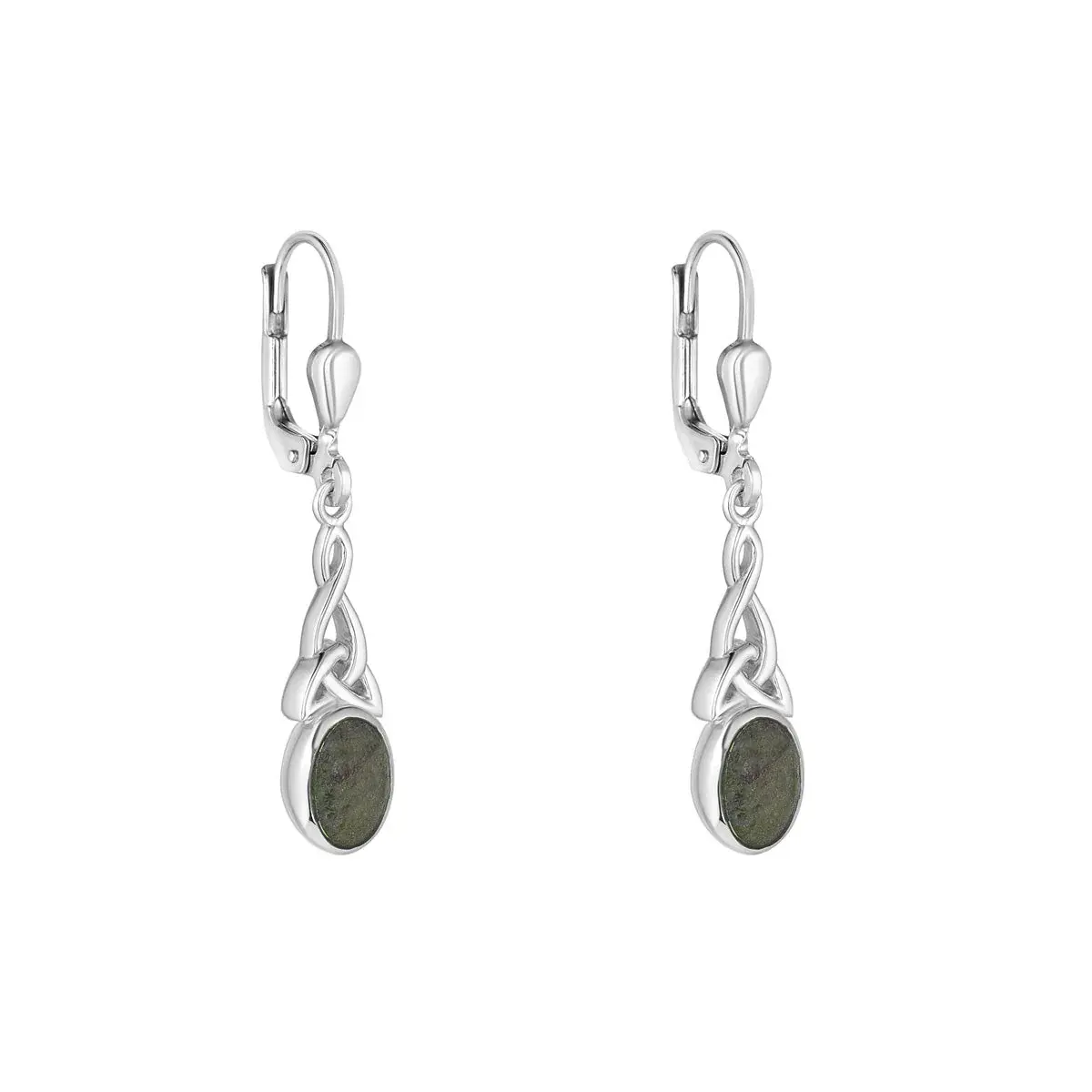 Solvar Connemara Marble Long Trinity Drop Earrings