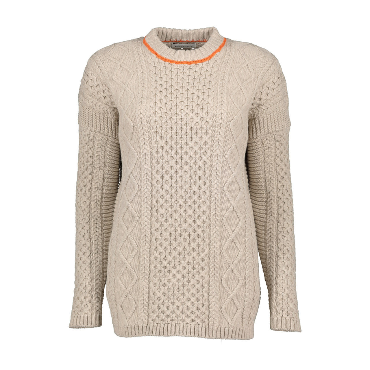 McConnell Woolen Mills Aran Boyfriend Sweater - Orange Collar