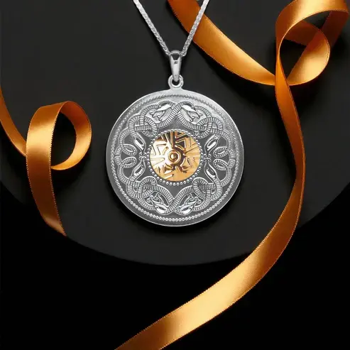 Celtic Warrior Celtic Warrior Necklace – Silver with 18K Gold Bead