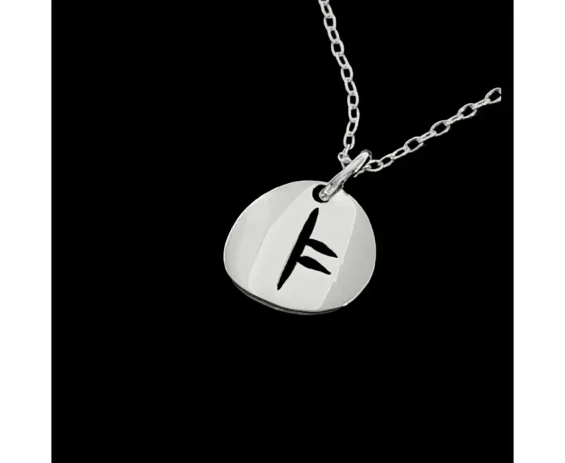 Arnua Sterling Silver Ogham Initial Necklace: