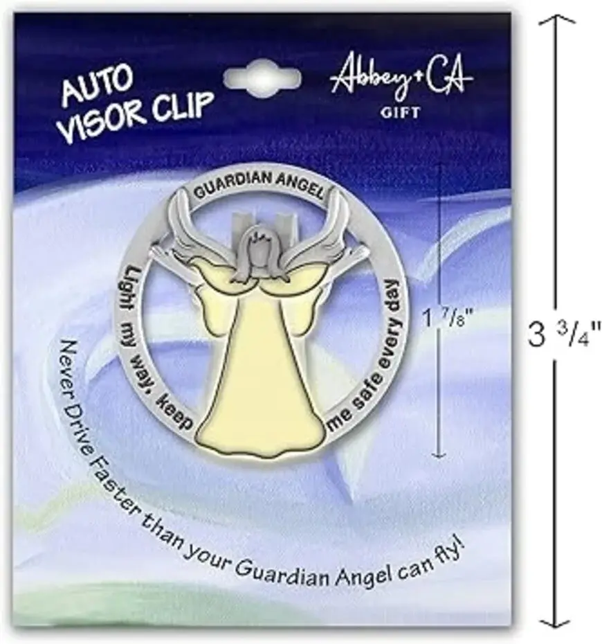 Cathedral Art Visor Clip:  Guardian Angel, Light My Way