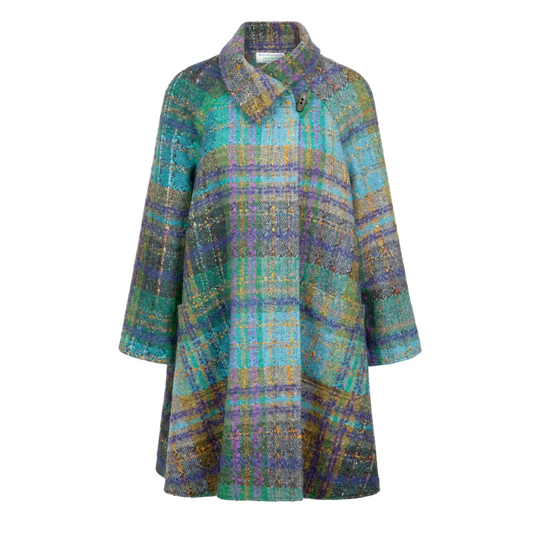 Jimmy Hourihan Teal Swing Coat - Donegal Tweed