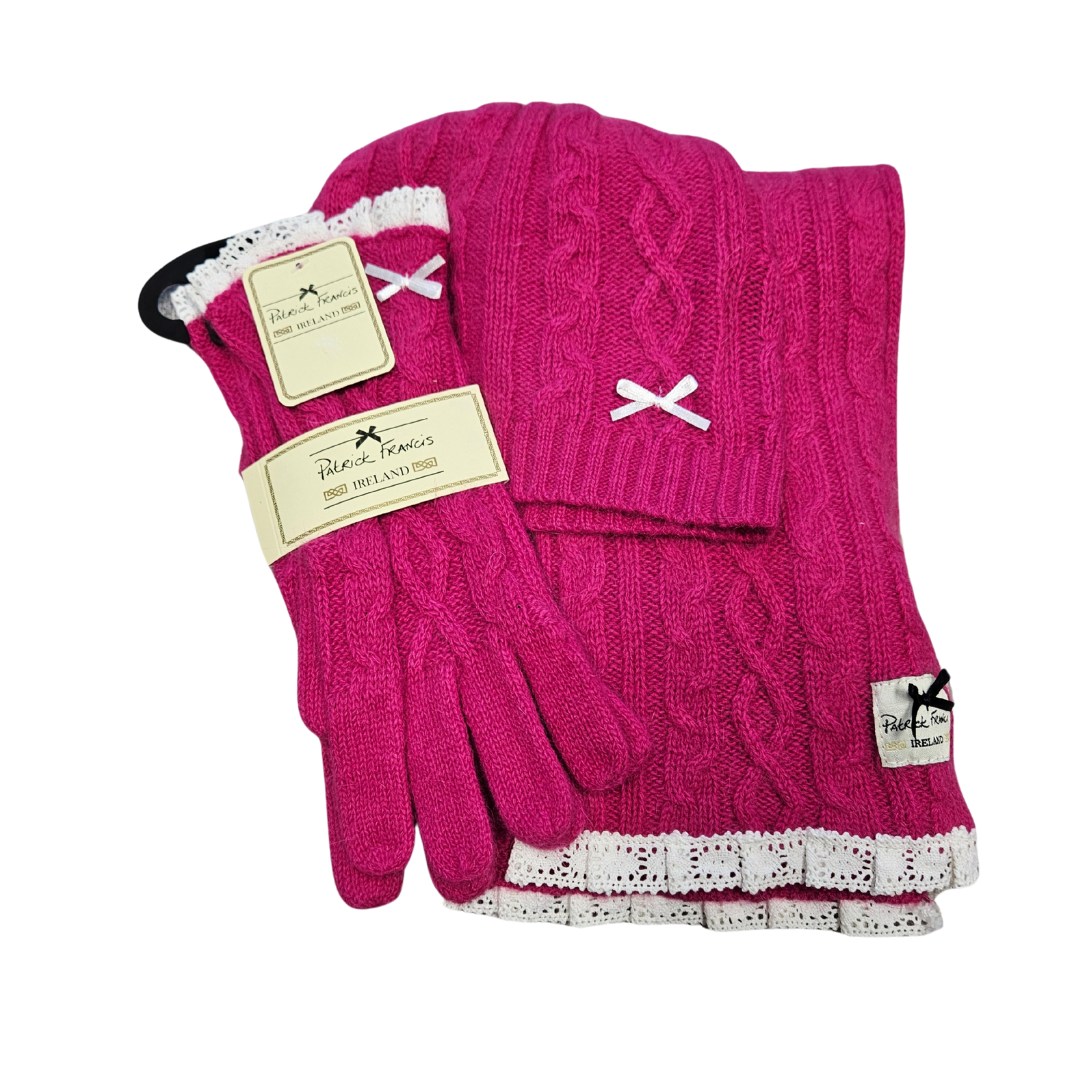 Patrick Francis Wool & Lace Cable Knit Scarf *Final Sale*