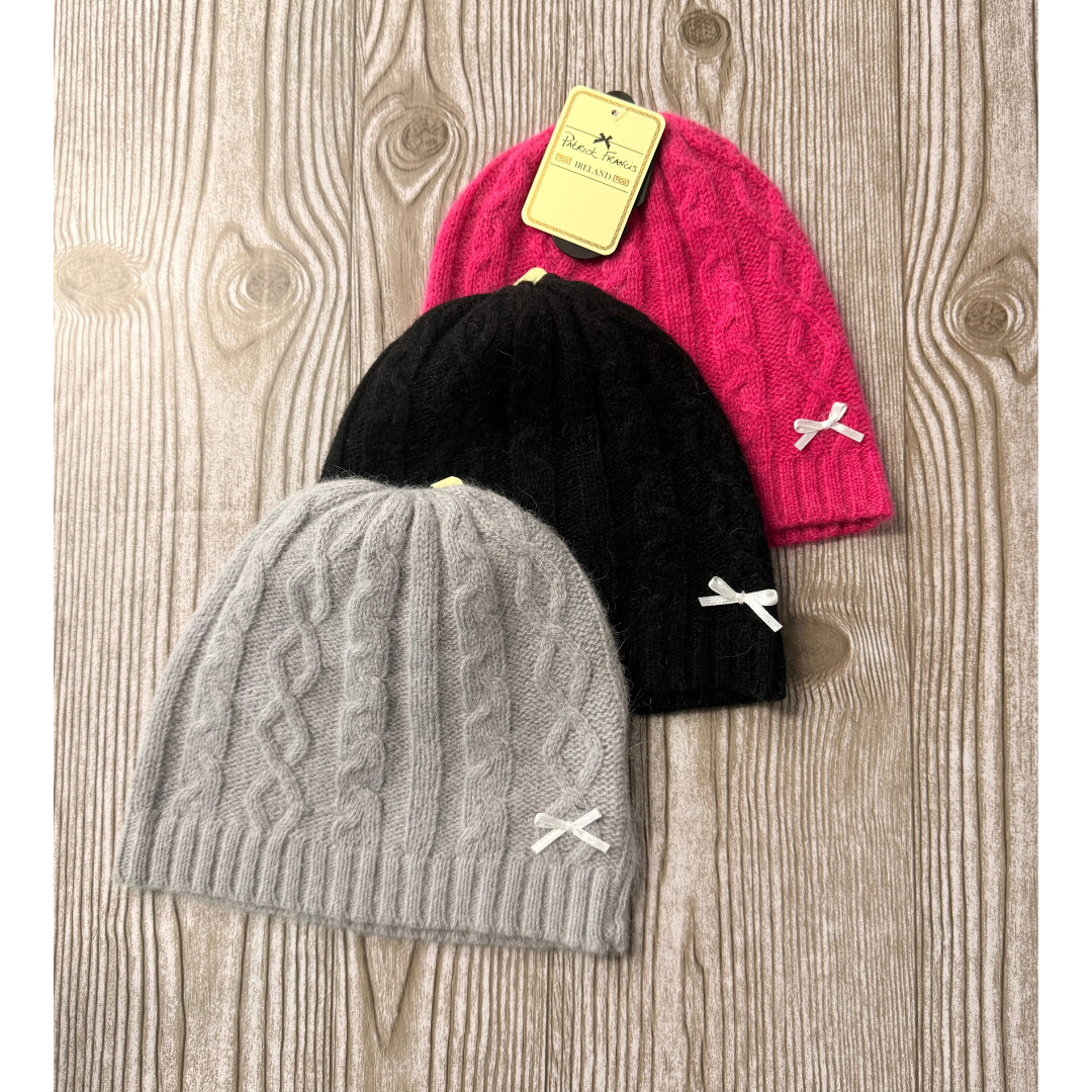 Patrick Francis Cable Knit Hat with Lace Detail - *Final Sale*