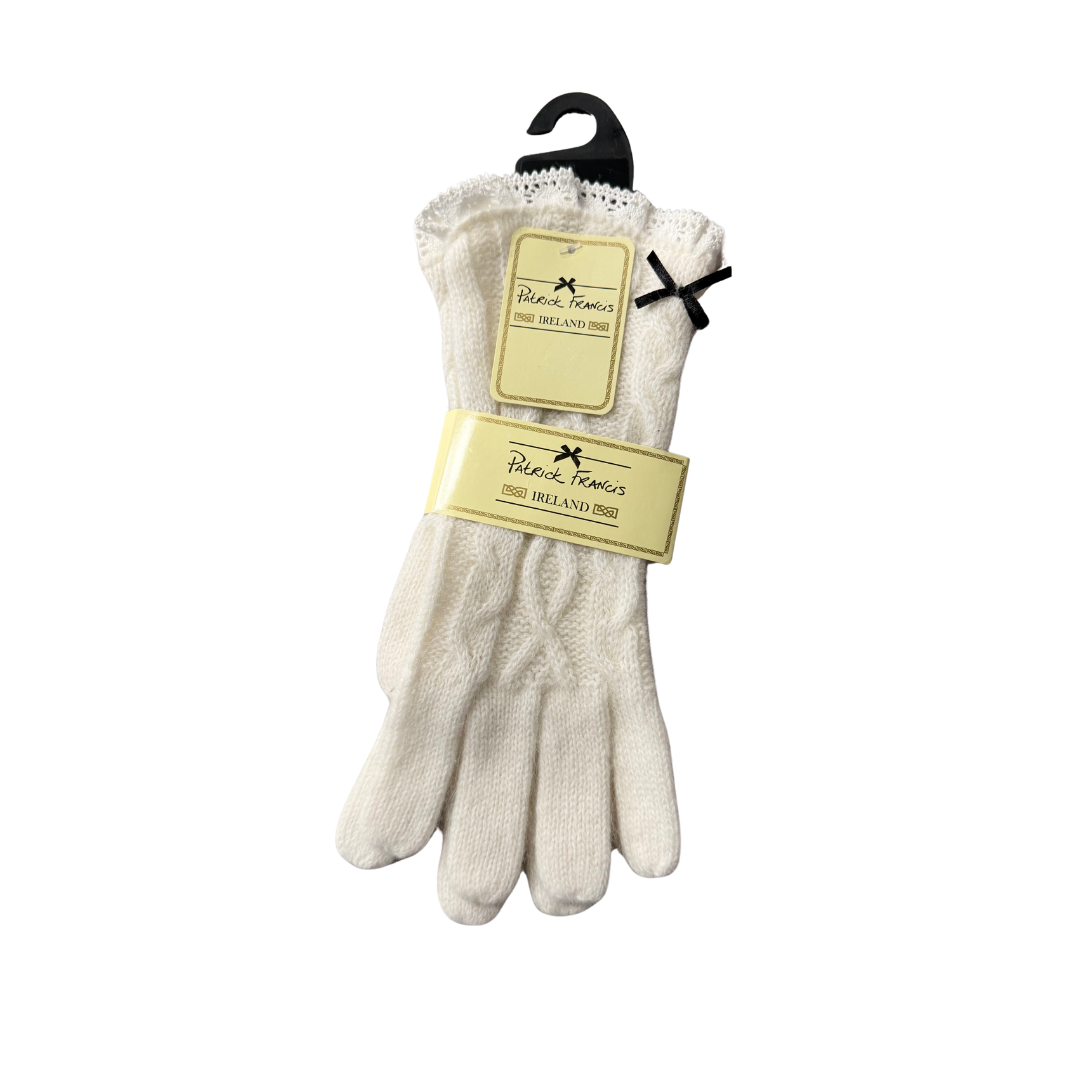 Patrick Francis Wool & Lace Cable Knit Gloves *Final Sale*