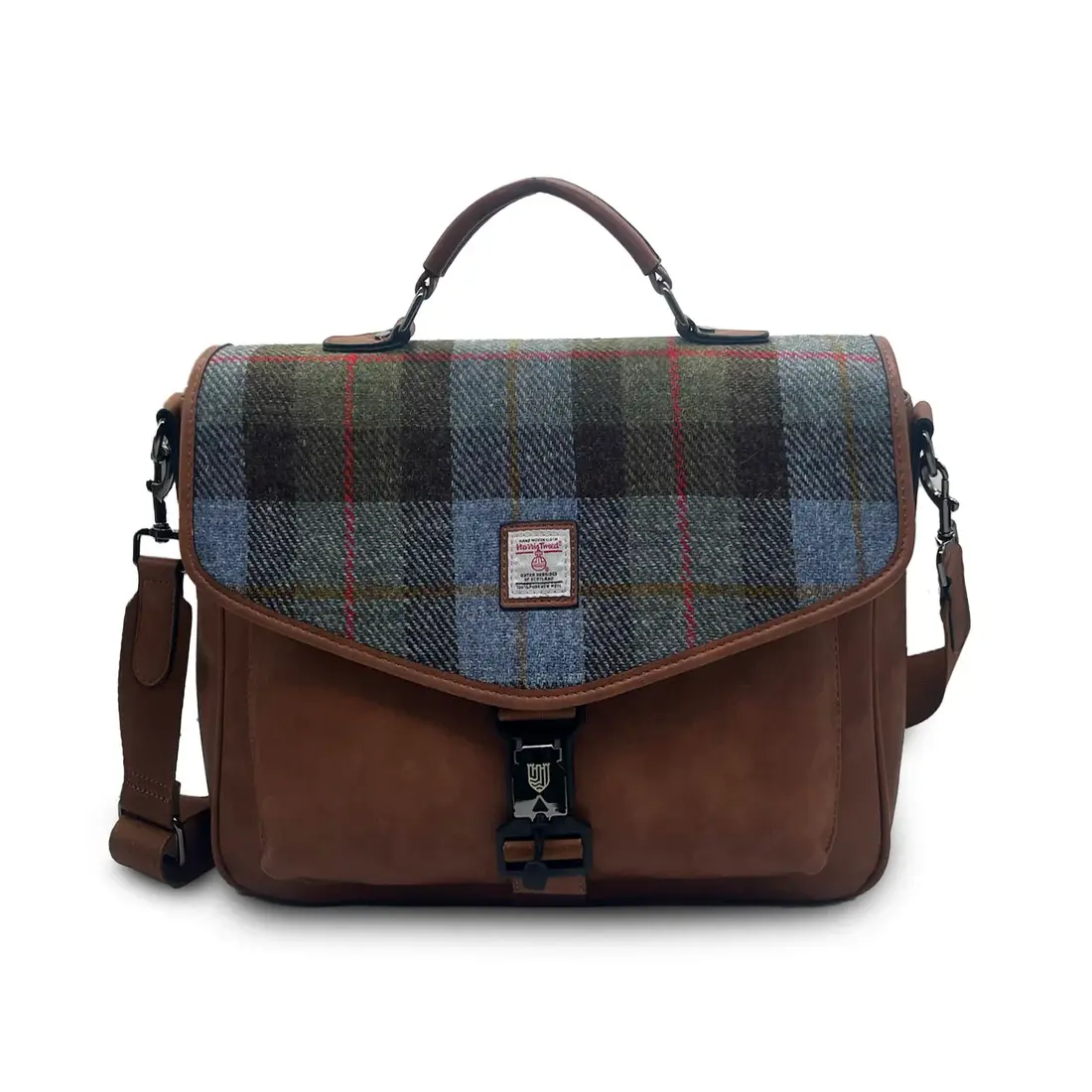 Islander Laptop Bag: Chestnut Blue Tartan