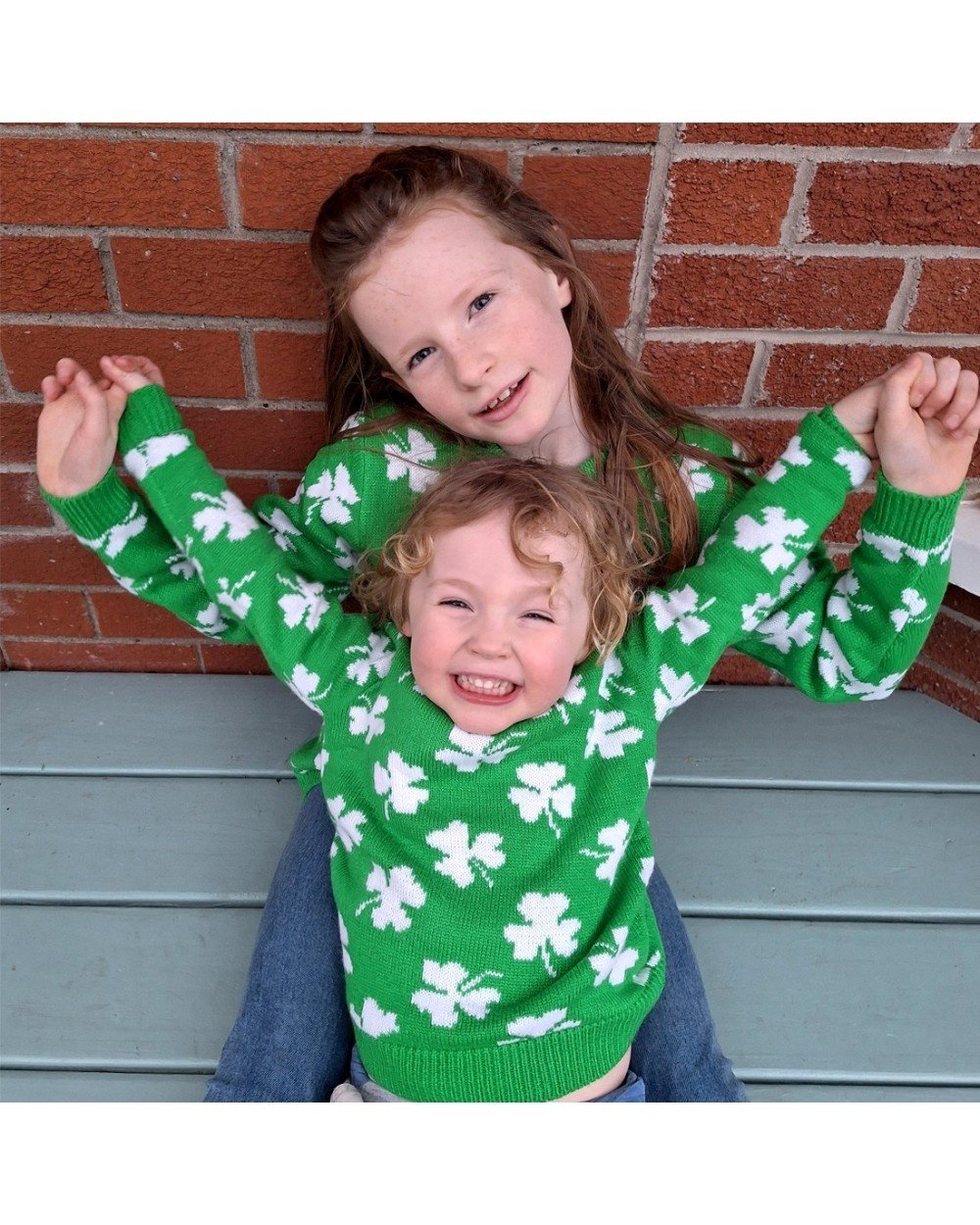 Traditional Craftwear Shamrock All Over Knit Kids Jumper