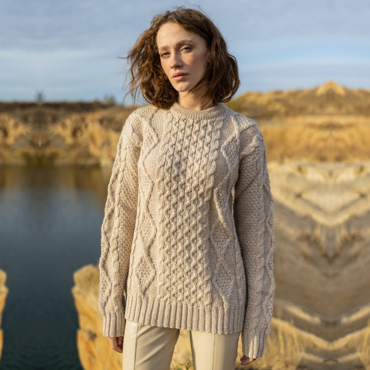 SAOL Aran Fisherman Cable Sweater